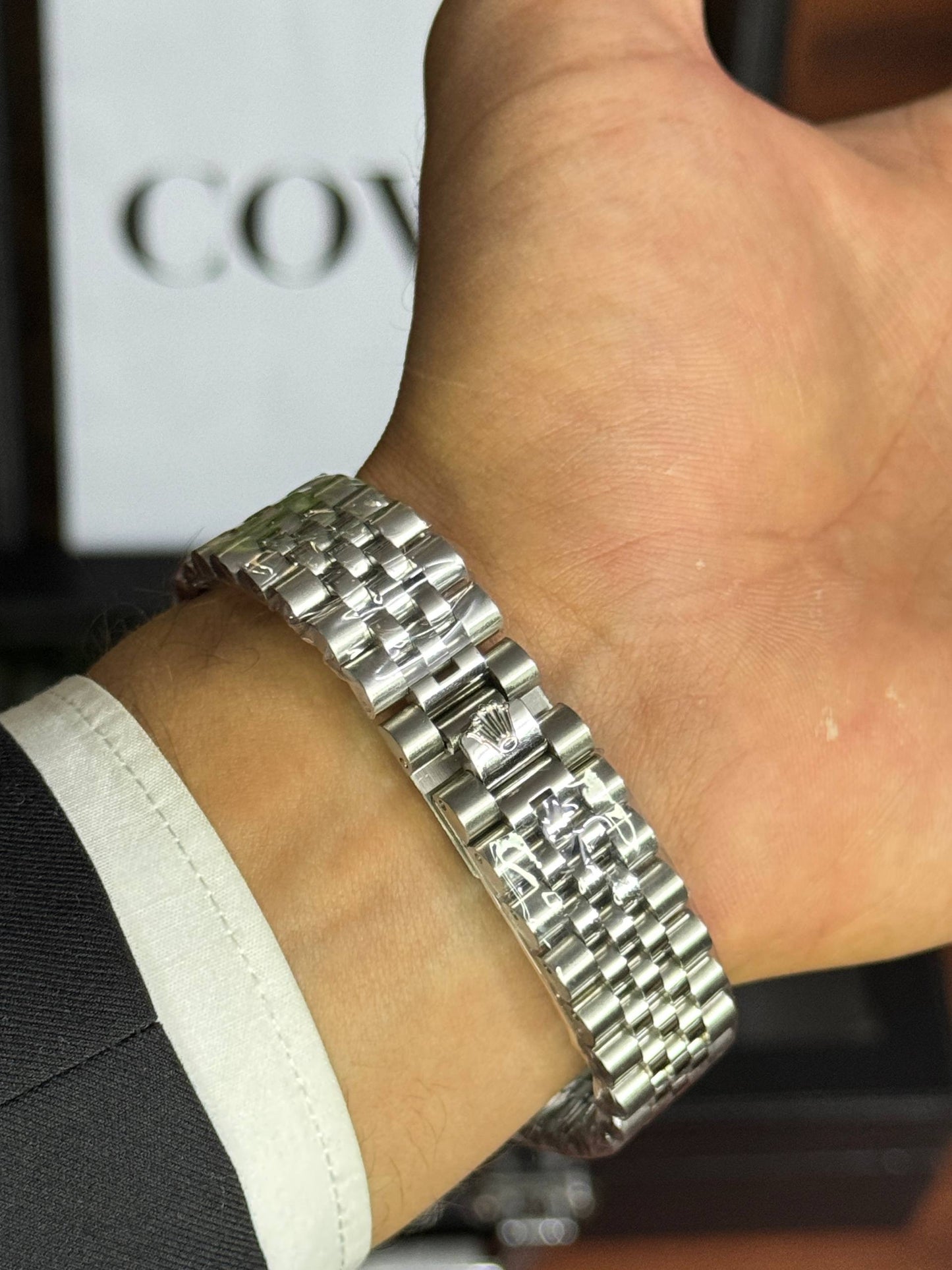 Rolex Datejust Silver Stainless Steel, Quartz Movement Open Case