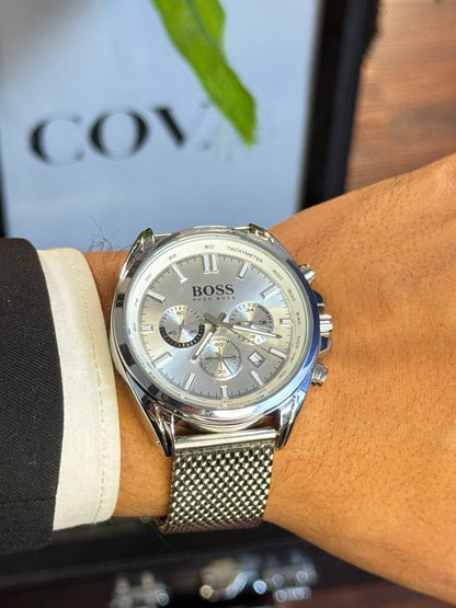 HUGO BOSS Chronograph Stainless Steel Silver Dial