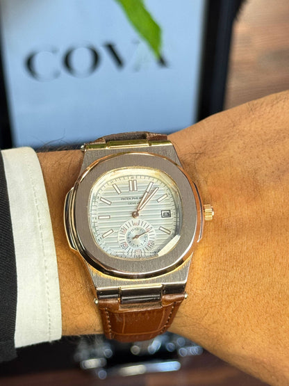 Patek Philippe Nautilus – Rose Gold Chronograph, white Dial