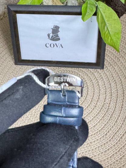 Bestwin Original Watch – Blue Dial, Blue Leather Strap