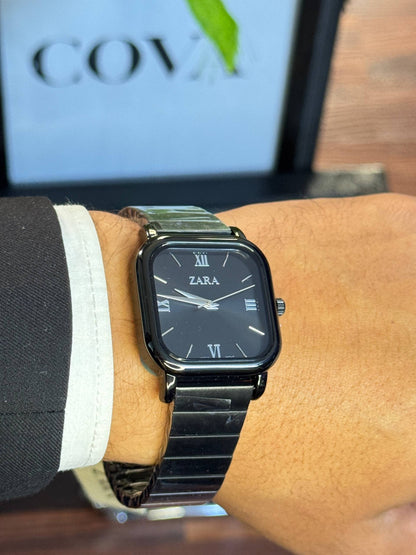 ZARA Original Men’s Watch – Black Dial, Black Stainless Steel Strap