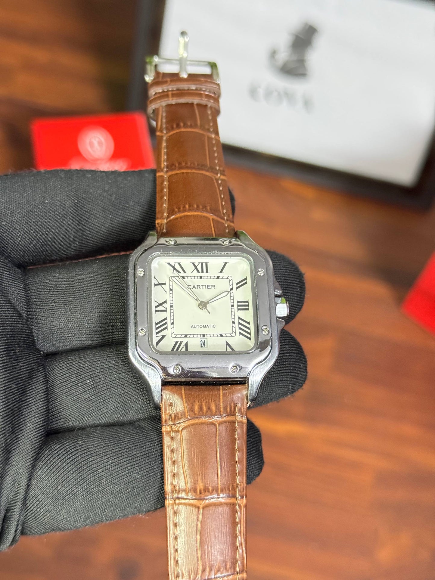 Cartier santos leather