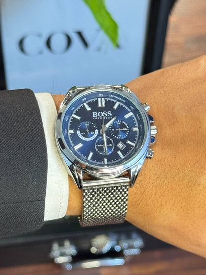 HUGO BOSS Chronograph Stainless Steel Blue Dial