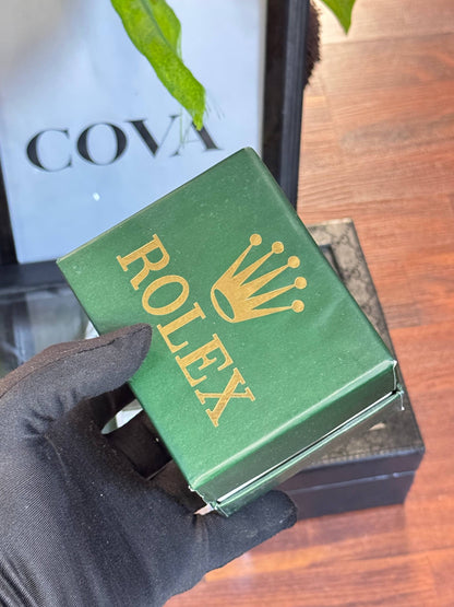 ROLEX OYSTER PERPETUAL SUBMARINER CERAMIC BEZEL WATCH GREEN WITH STAINLESS STEEL SILVER BELT ( OPEN CASE )