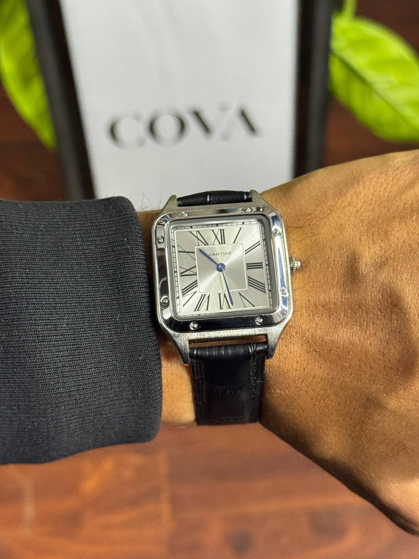 Cartier Santos-Dumont Watch - 46.6 Mm X 33.9 Mm Steel Case Silver Dial
