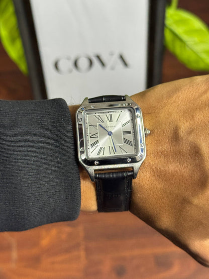 Cartier Santos-Dumont Watch - 46.6 Mm X 33.9 Mm Steel Case Silver Dial