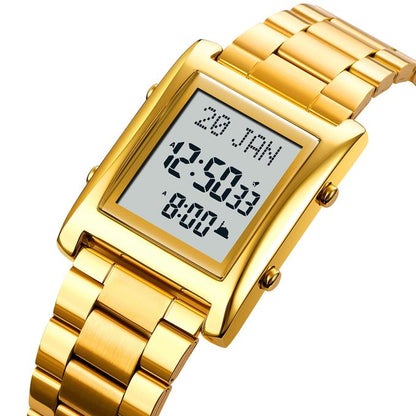 SKMEI – Azan Prayer Watch – Digital Stainless Steel Islamic Watch