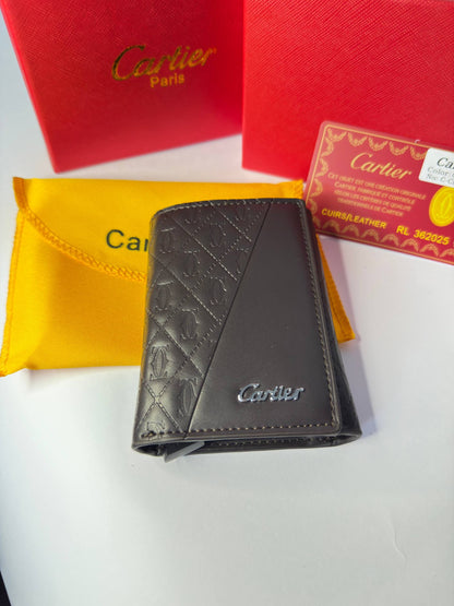 Cartier Leather Wallet for Men – Double C Bifold Card Holder