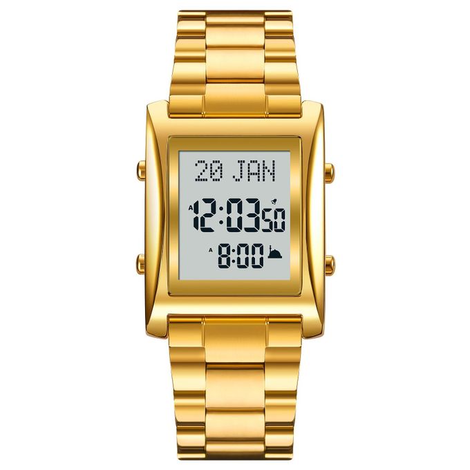 SKMEI – Azan Prayer Watch – Digital Stainless Steel Islamic Watch
