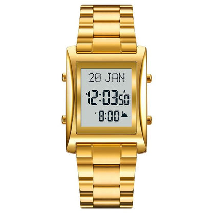 SKMEI – Azan Prayer Watch – Digital Stainless Steel Islamic Watch