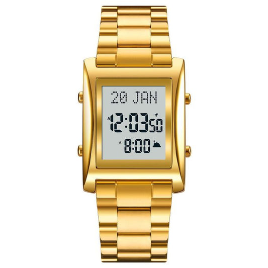 SKMEI – Azan Prayer Watch – Digital Stainless Steel Islamic Watch