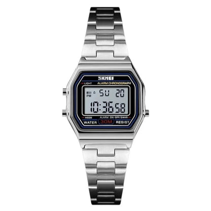 SKMEI Digital Watch for Men – Stainless Steel Sports Chronograph