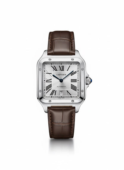Cartier Santos-Dumont Watch - 46.6 Mm X 33.9 Mm Steel Case Silver Dial
