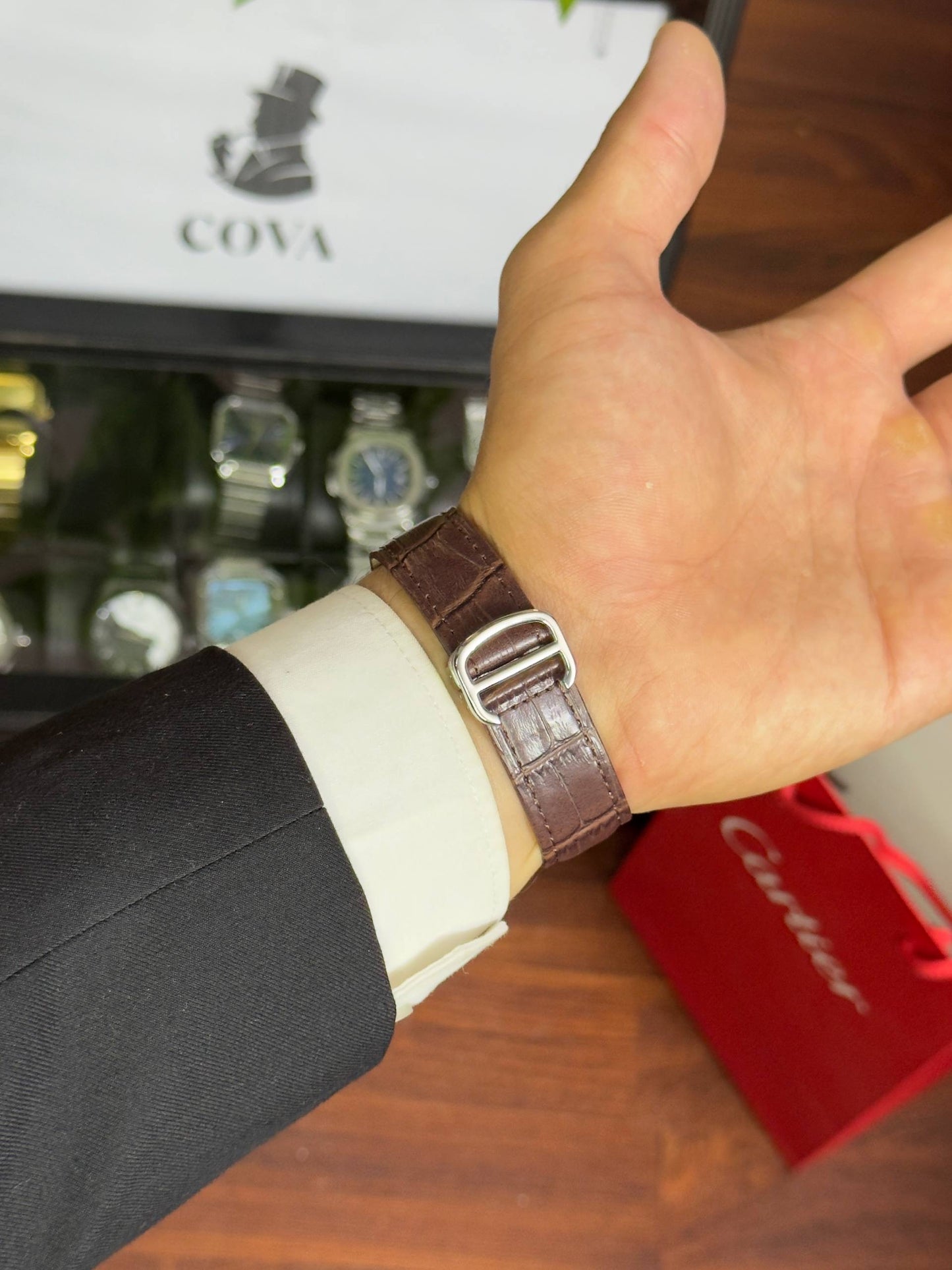 Cartier Santos-Dumont Watch - 46.6 Mm X 33.9 Mm Steel Case Silver Dial