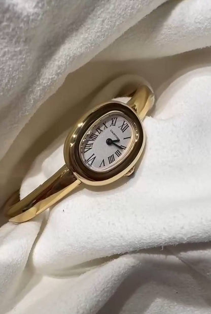 Cartier Baignoire Style Women's Watch – Gold Oval Roman Dial