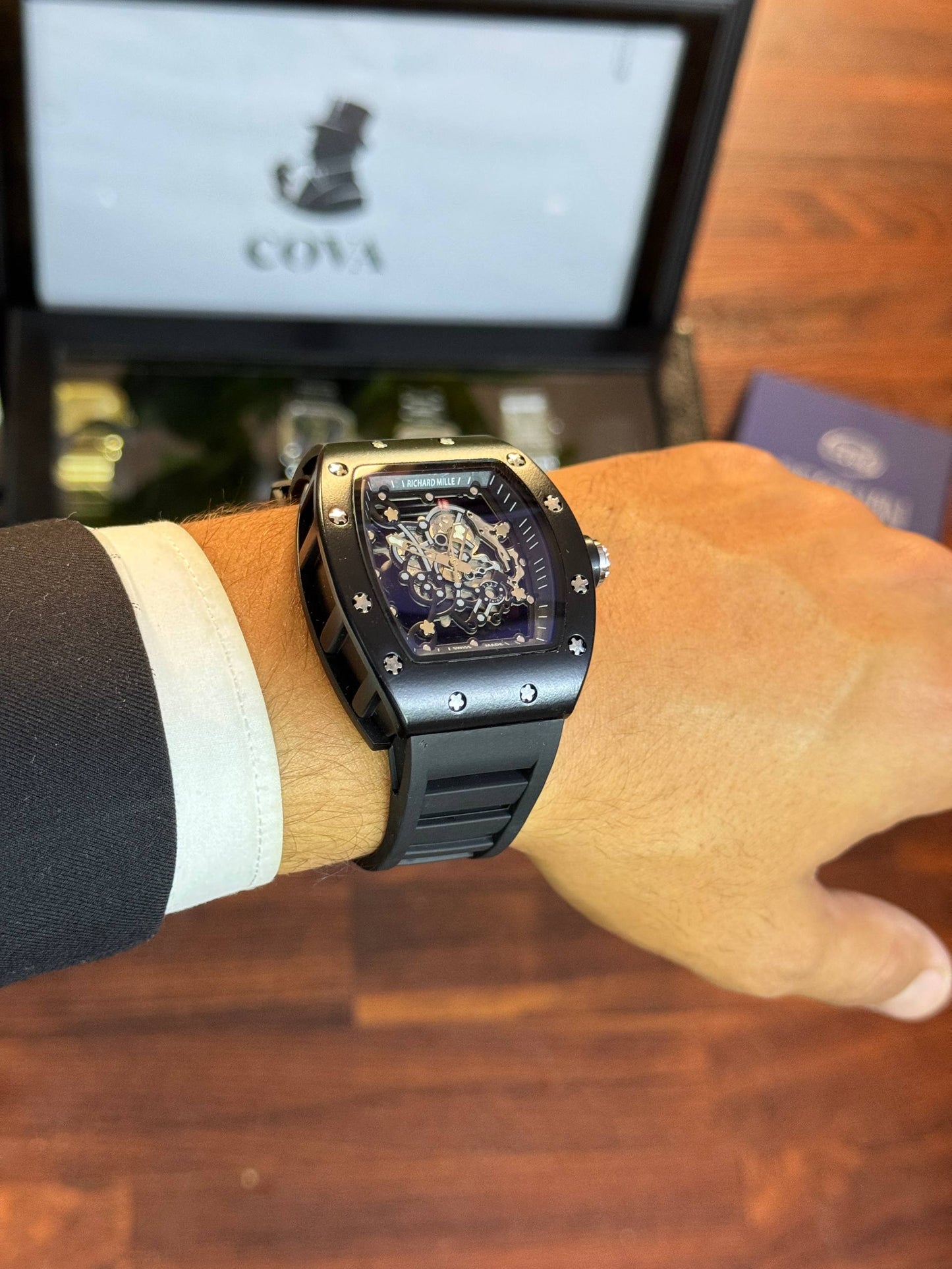Richard Mille (Black Rubber Strap, 45mm)