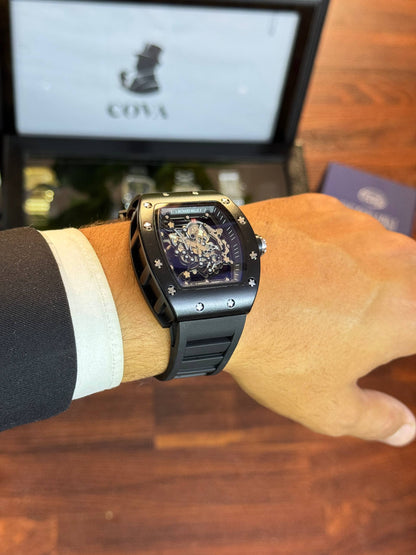 Richard Mille (Black Rubber Strap, 45mm)