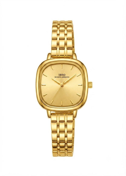 IBSO Women's Watch – Gold Cushion Dial Stainless Steel Bracelet