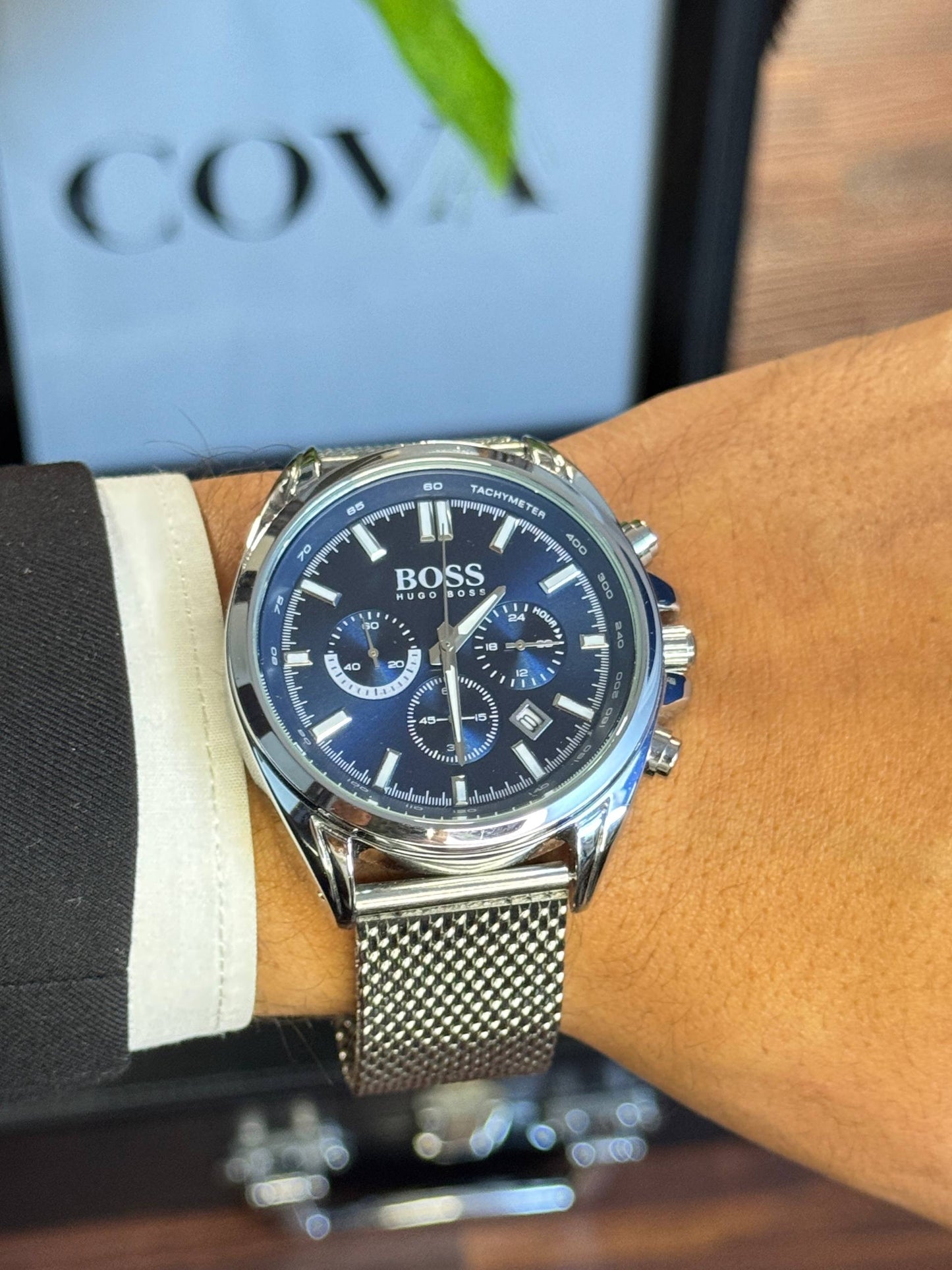 HUGO BOSS Chronograph Stainless Steel Blue Dial