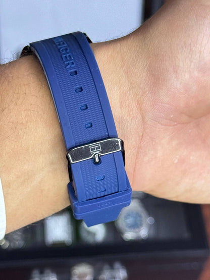 Tommy Hilfiger Style Watch – Blue Dial, Blue Silicone Strap