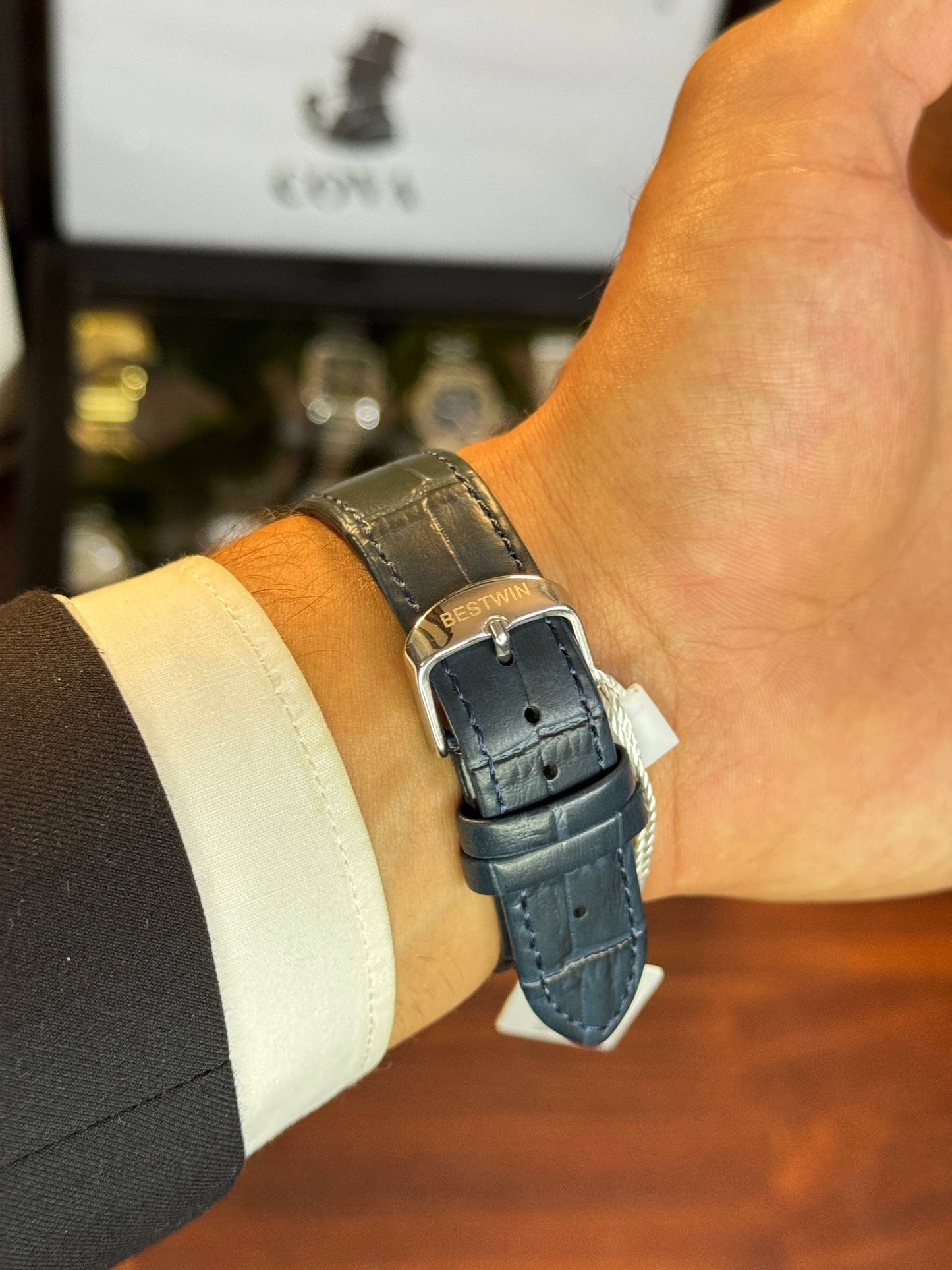 Bestwin Original Watch – Blue Dial, Blue Leather Strap