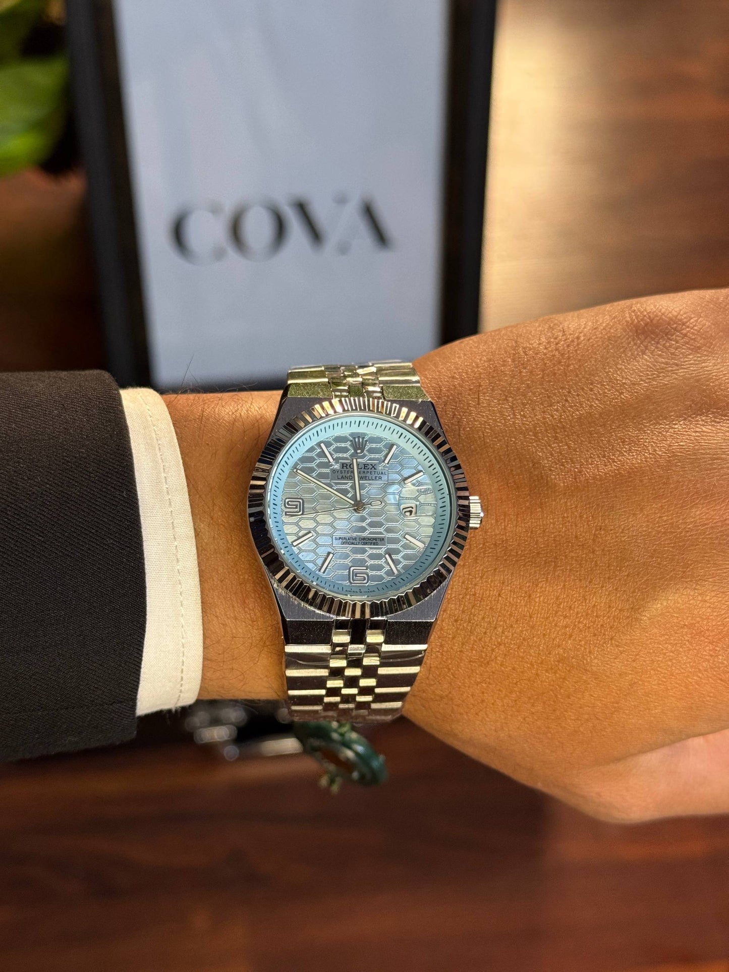 Rolex Land-Dweller Watch For Men – 40mm Case | Ice Blue Dial & Fluted Bezel