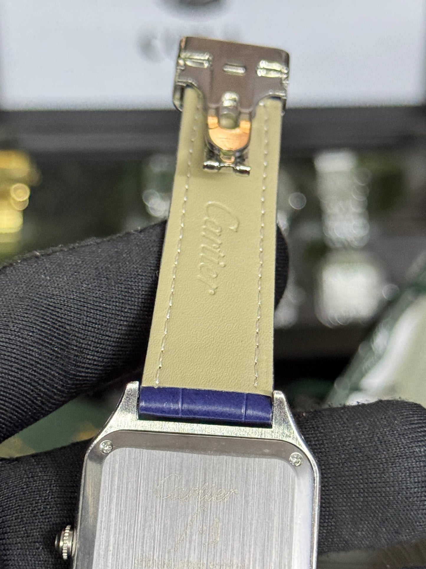 Cartier Santos-Dumont Watch - 46.6 Mm X 33.9 Mm Steel Case Silver Dial