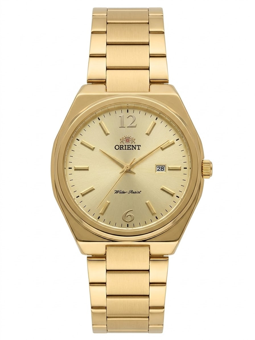 Orient Men's Gold Dress Watch – Champagne Dial Cushion Case Quartz