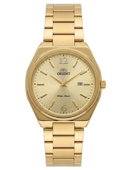 Orient Men's Gold Dress Watch – Champagne Dial Cushion Case Quartz