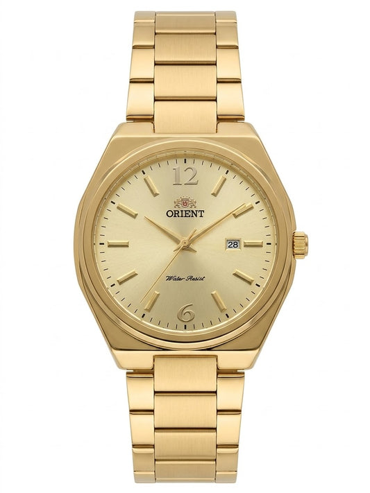 Orient Men's Gold Dress Watch – Champagne Dial Cushion Case Quartz
