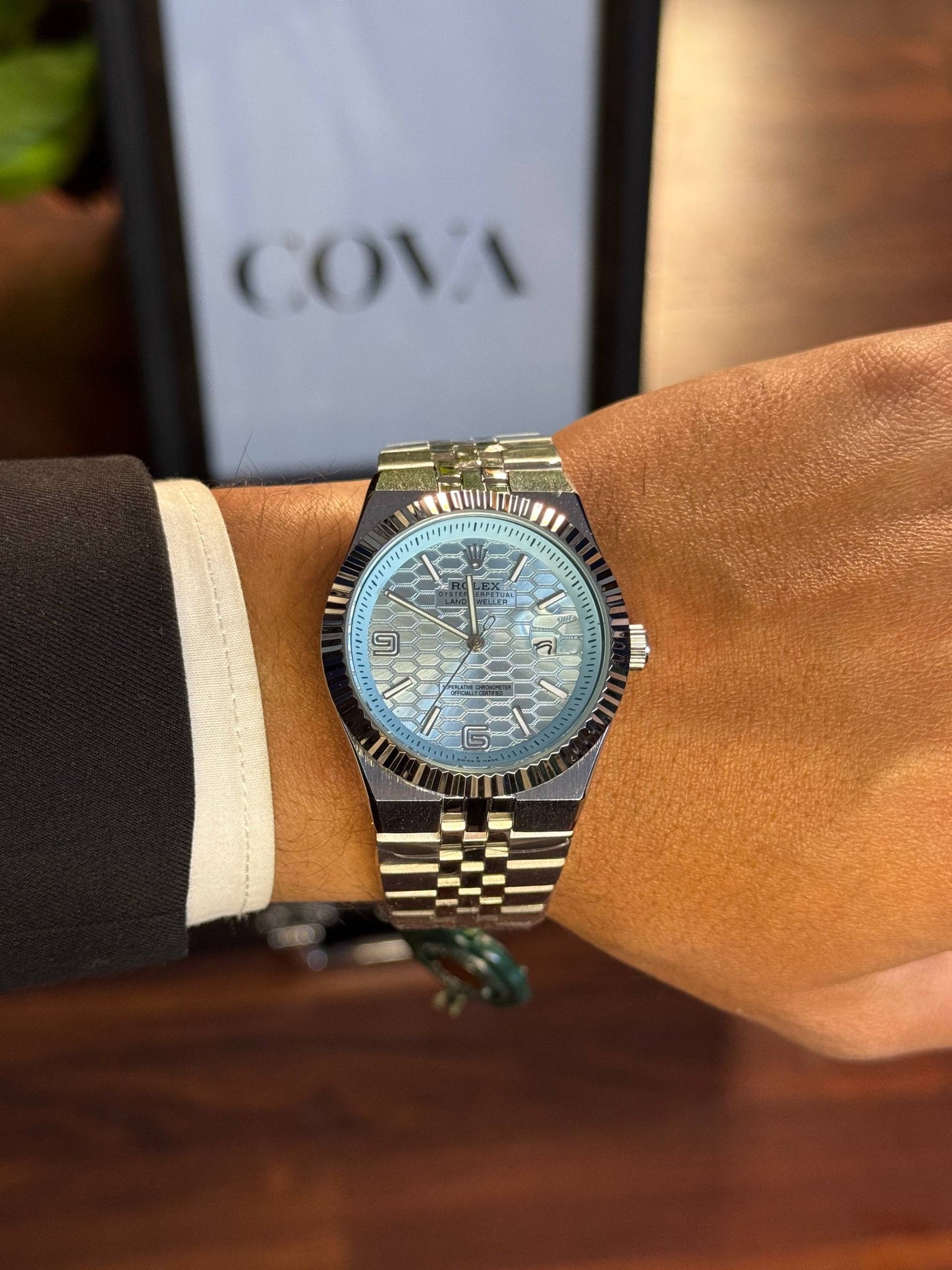 Rolex Land-Dweller Watch For Men – 40mm Case | Ice Blue Dial & Fluted Bezel