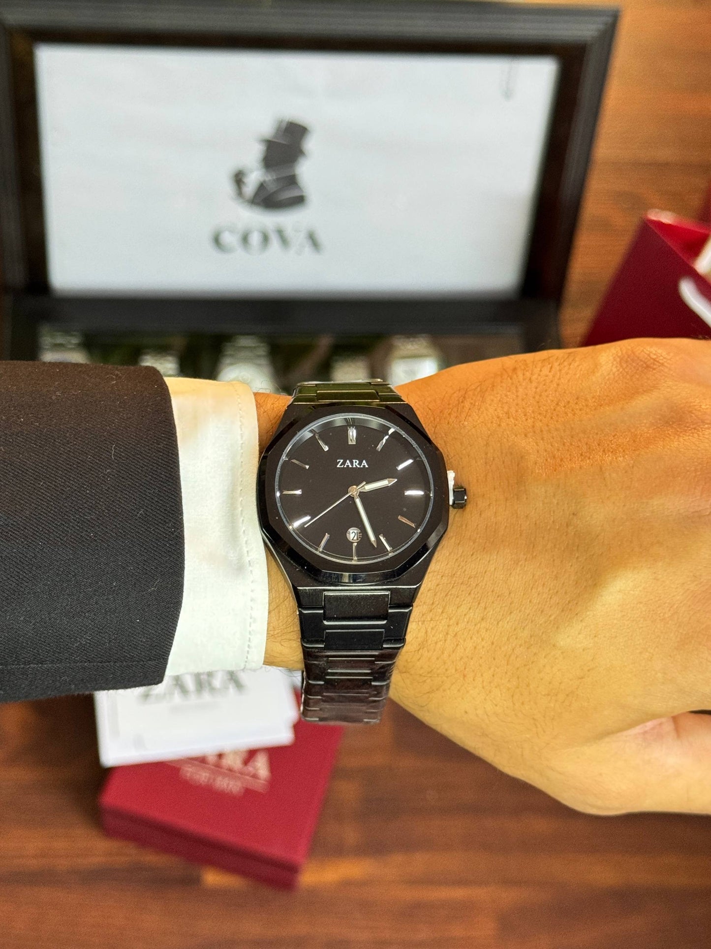 ZARA Original Watch – Black Dial, Full Black Stainless Steel