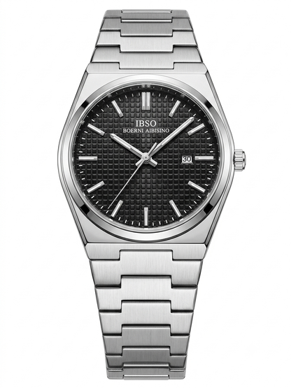 IBSO Original Men's Watch – Black Textured Dial Steel Quartz