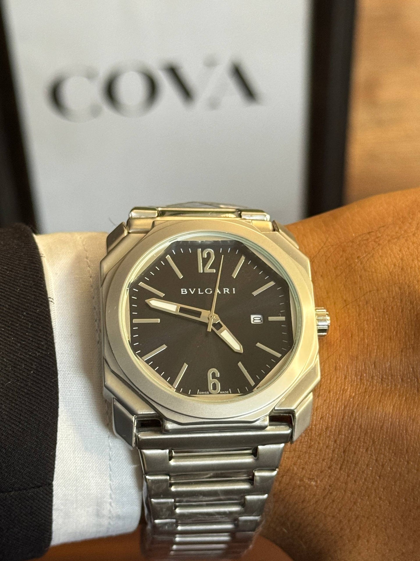 Bvlgari Octo Men's Watch – Black Dial Stainless Steel