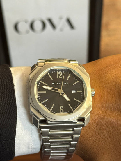 Bvlgari Octo Men's Watch – Black Dial Stainless Steel