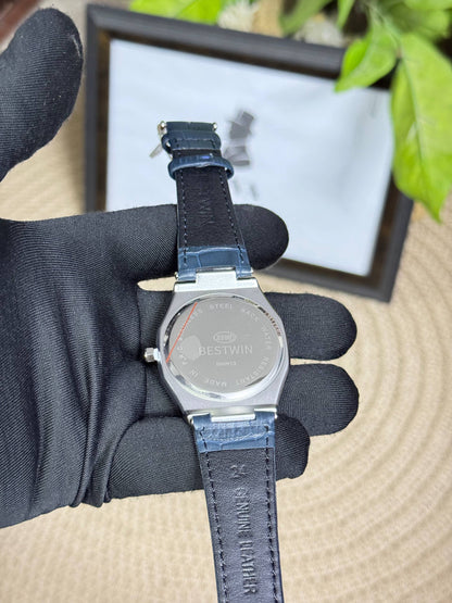 Bestwin Original Watch – Blue Dial, Blue Leather Strap