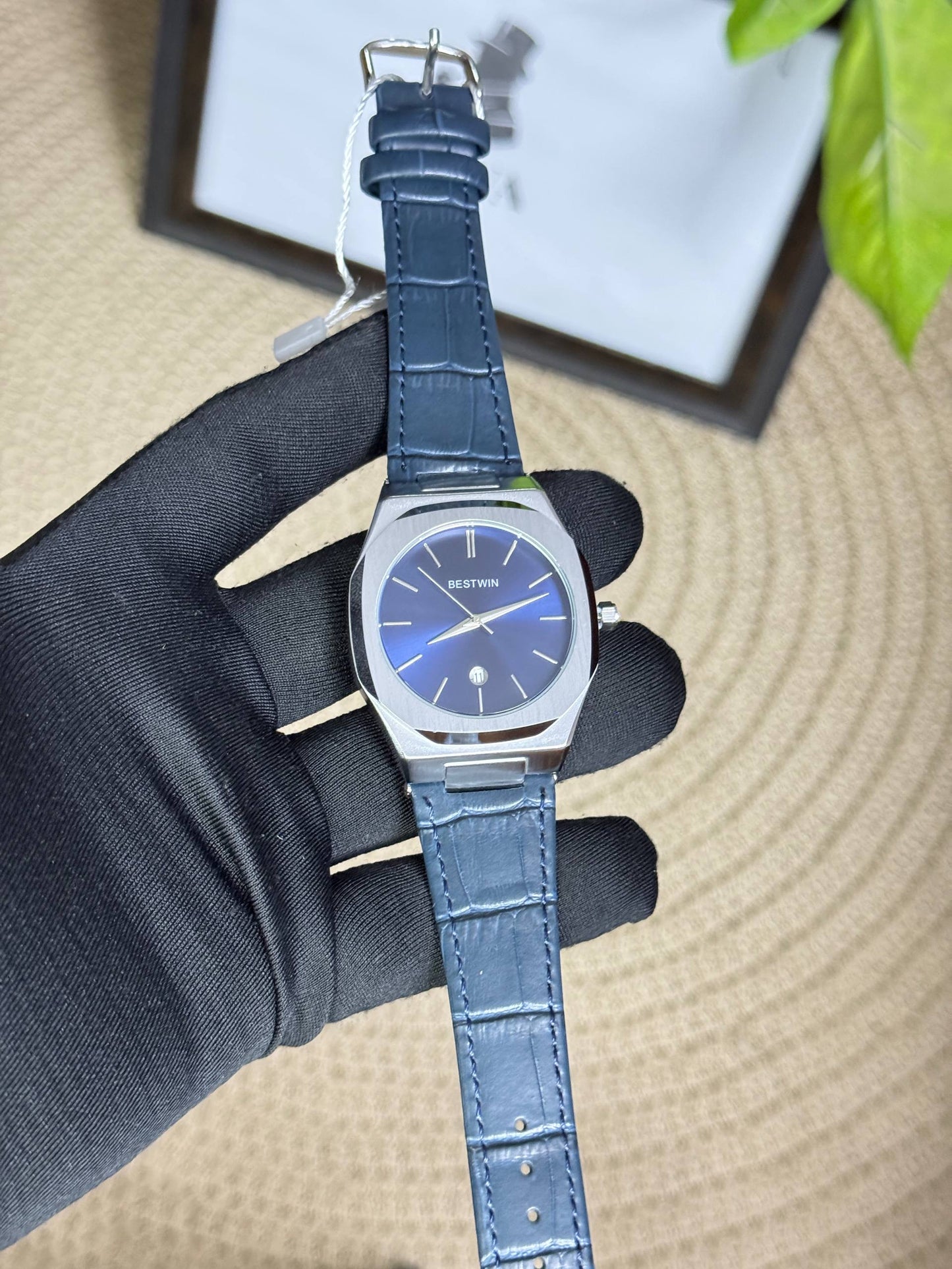 Bestwin Original Watch – Blue Dial, Blue Leather Strap
