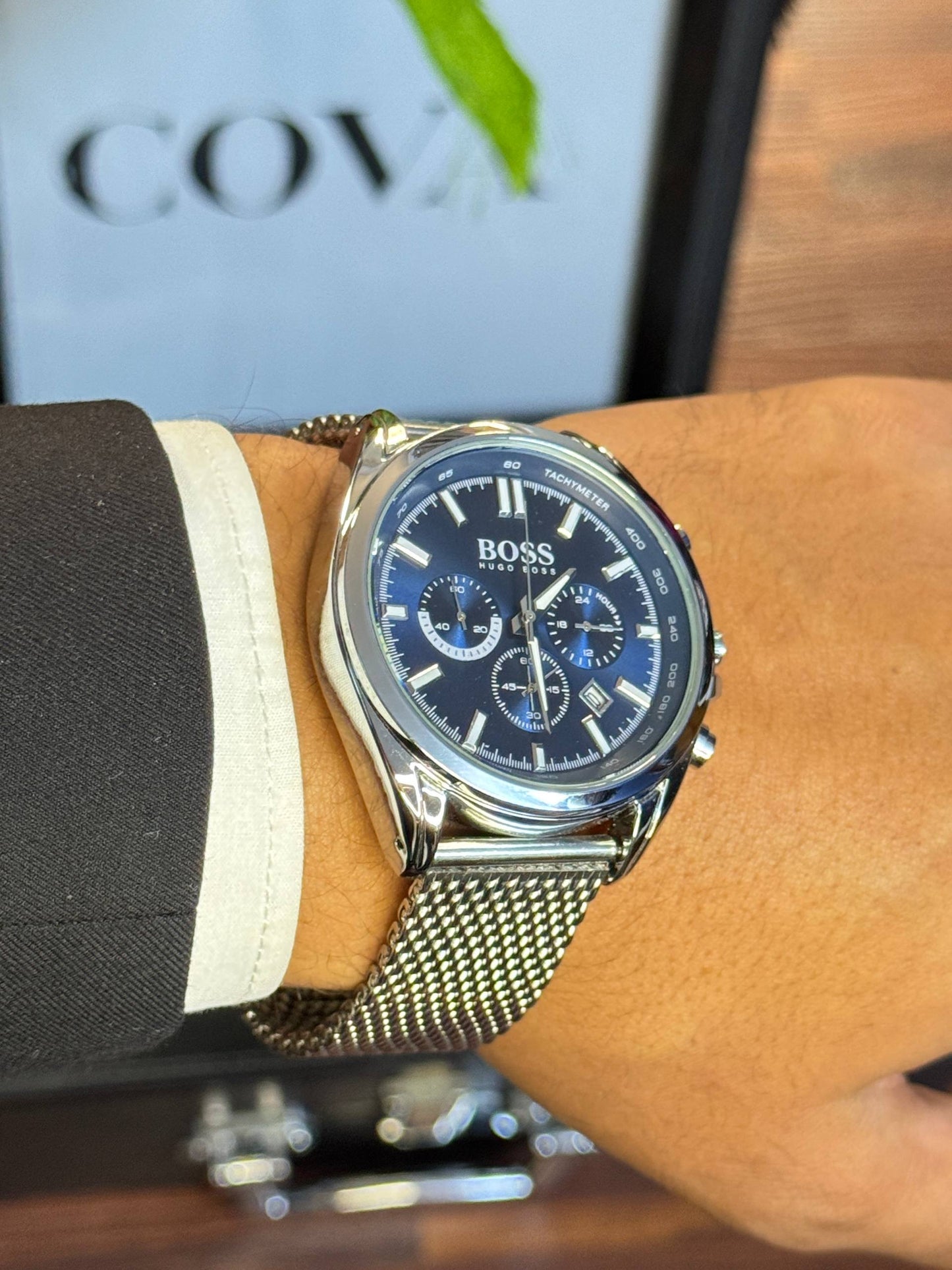 HUGO BOSS Chronograph Stainless Steel Blue Dial