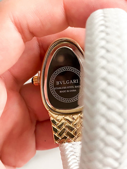 Bvlgari Style Watch – Crystal Bezel, Twisted Bracelet