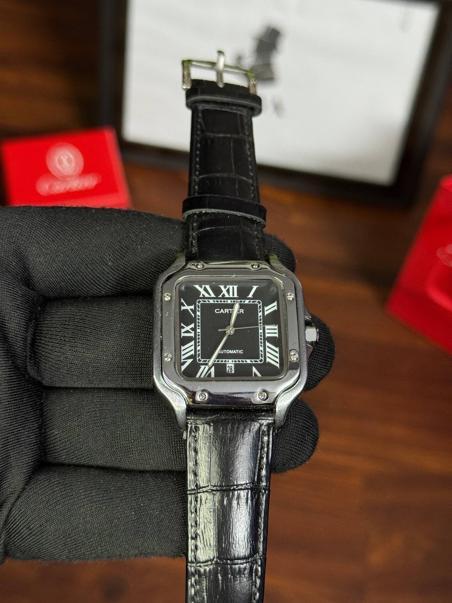 Cartier santos leather