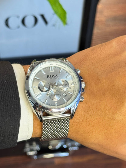 HUGO BOSS Chronograph Stainless Steel Silver Dial