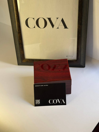 COVA Wooden Watch Box – Burgundy Glossy Finish with Watch Pillow