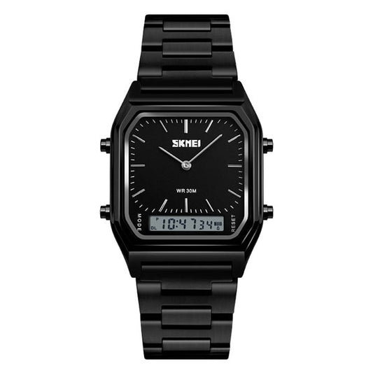 SKMEI 1220 original square retro watch black analog digital – Cova Egypt