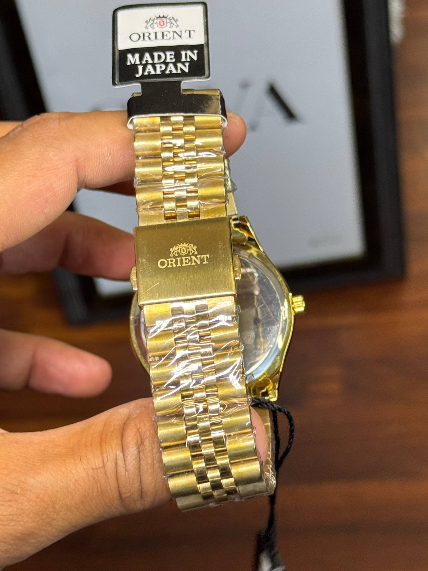 Orient Men's Dress Watch – Gold-Tone Blue Dial Stainless Steel Quartz