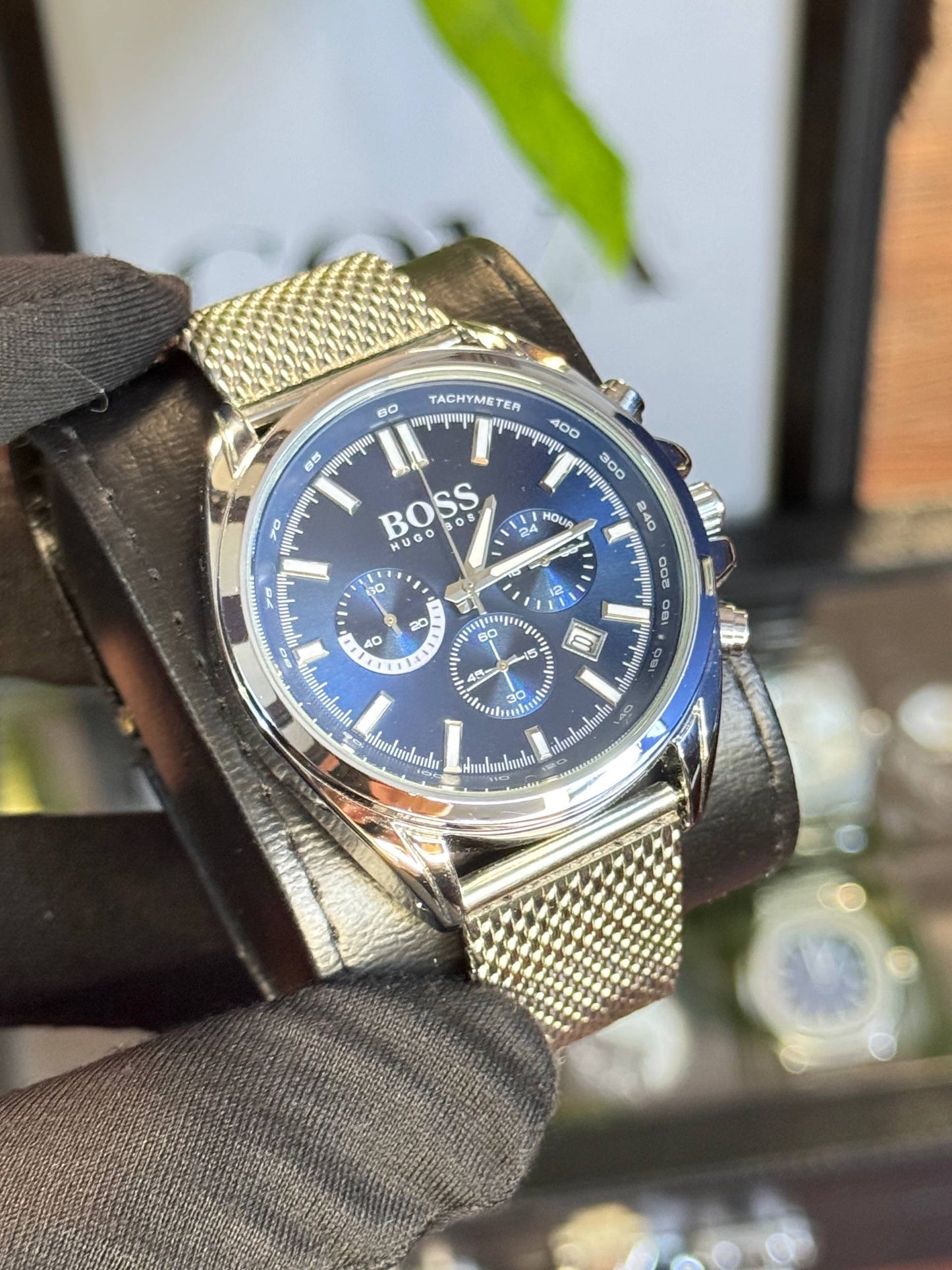 HUGO BOSS Chronograph Stainless Steel Blue Dial