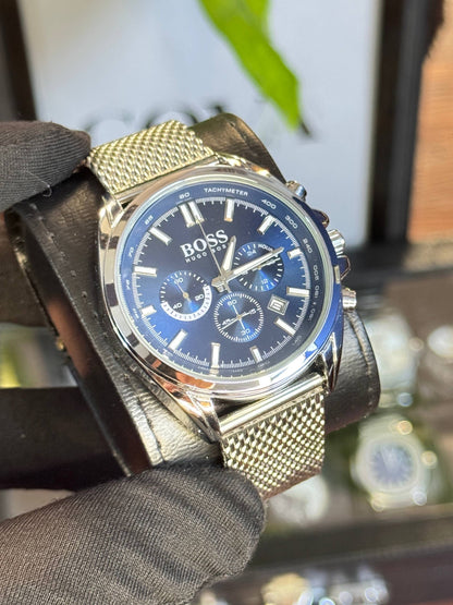 HUGO BOSS Chronograph Stainless Steel Blue Dial