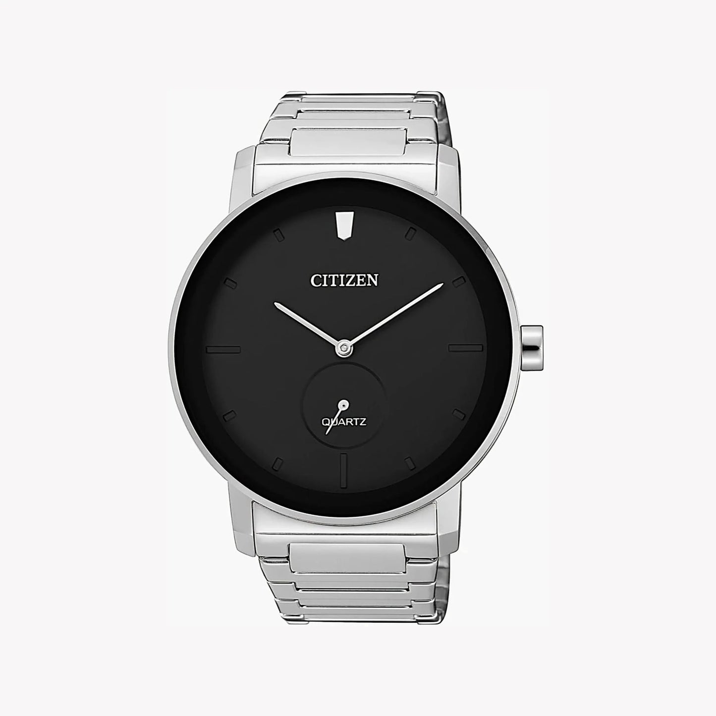 Citizen Men's Watch – Black Dial, Silver Stainless Steel Bracelet