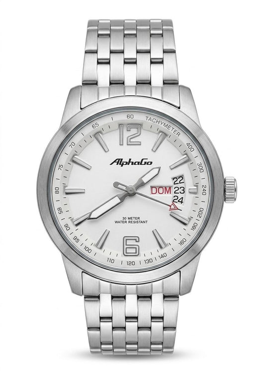 AlphaGo Classic Men's Watch – Stainless Steel Day-Date Quartz