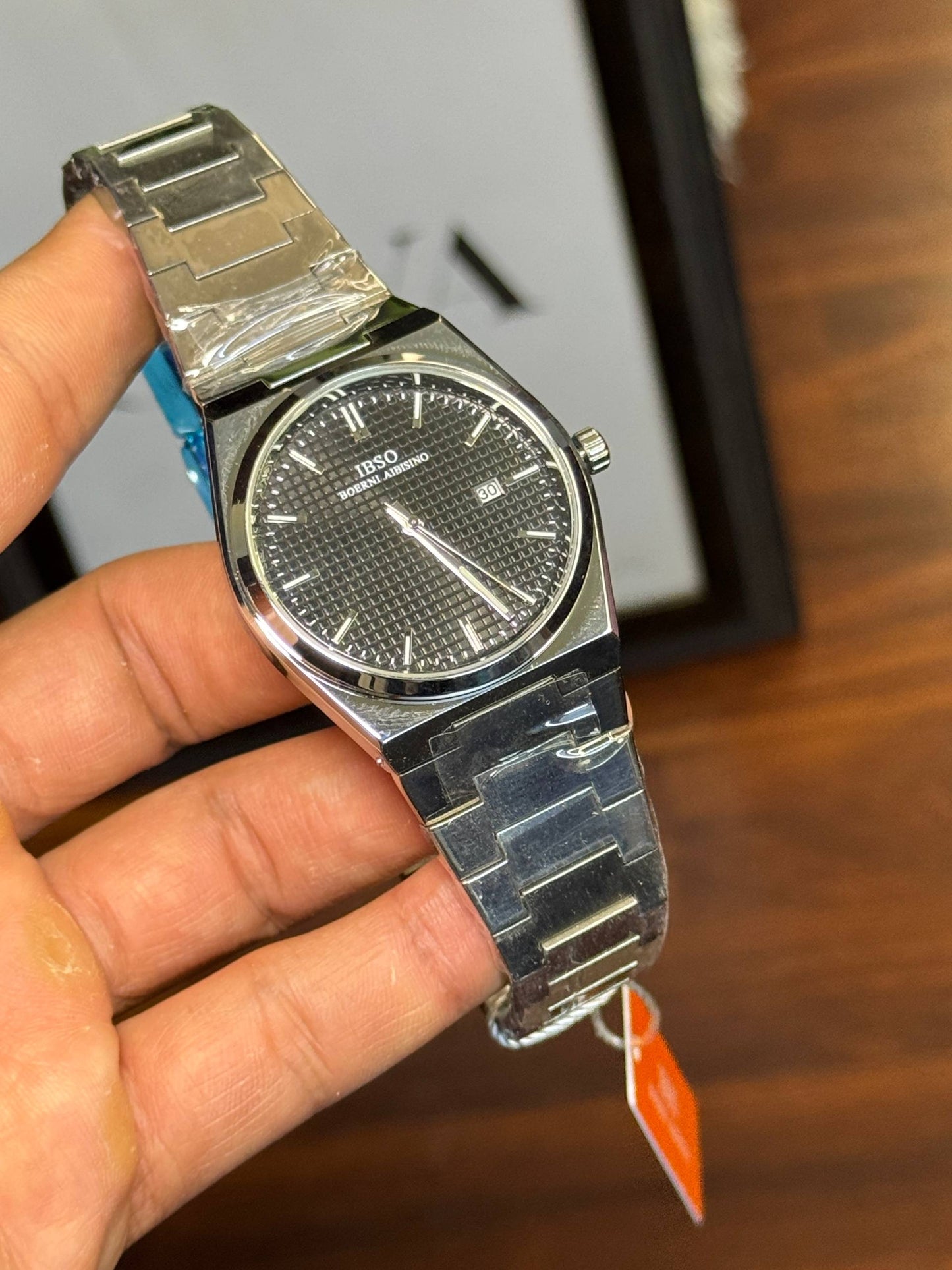 IBSO Original Men's Watch – Black Textured Dial Steel Quartz