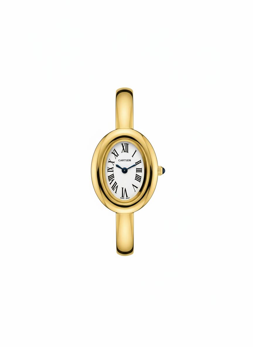 Cartier Baignoire Style Women's Watch – Gold Oval Roman Dial